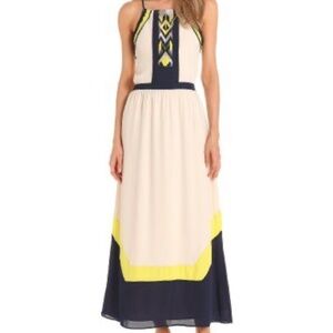 GREYLIN Amanda Tribal Colorblock Maxi Dress